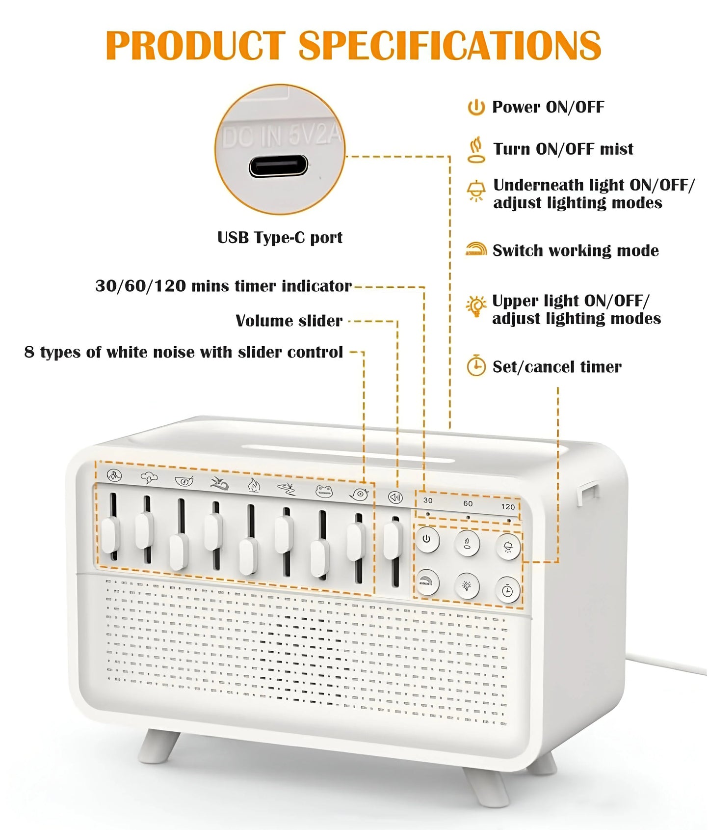 Sleep Night Light Humidifier Bluetooth Speaker