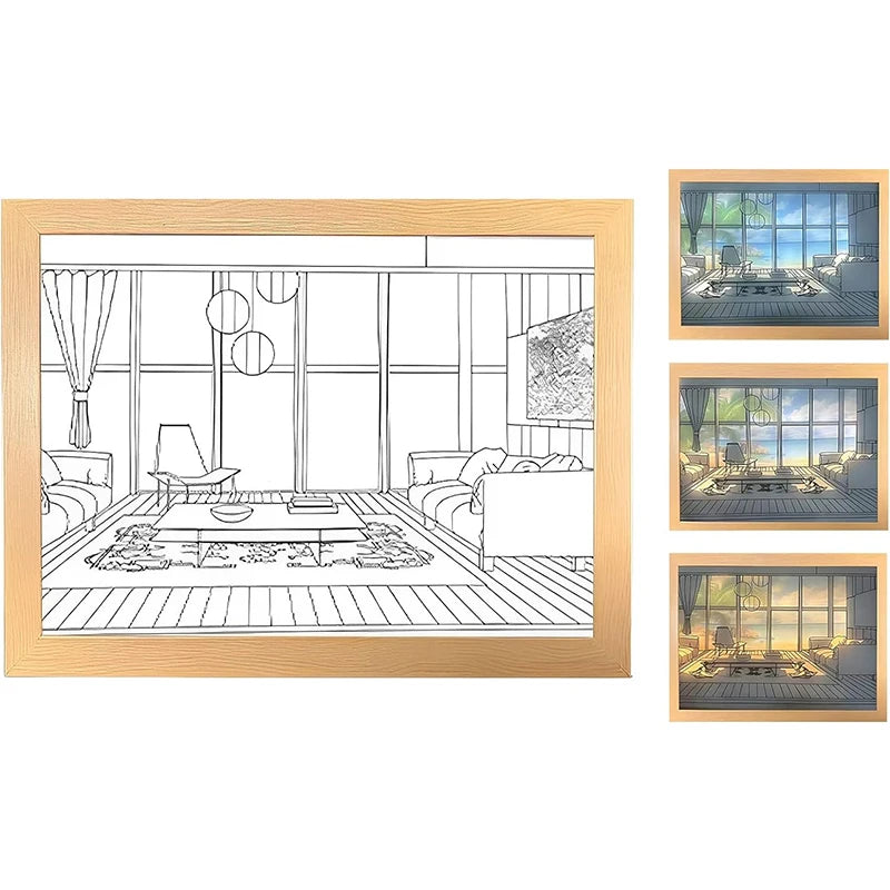 Sunlight Window Wooden Photo Night Luminous