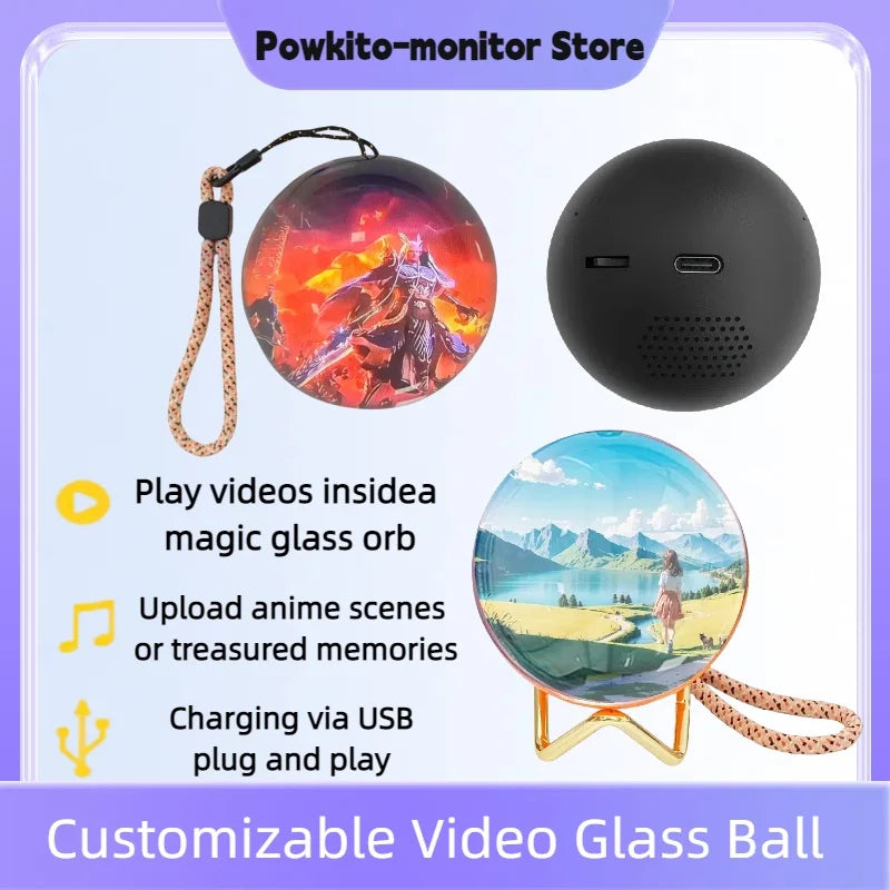 Customizable video glass ball