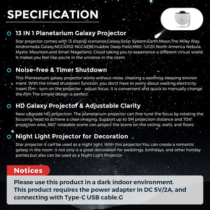 Galaxy Night Light Projector