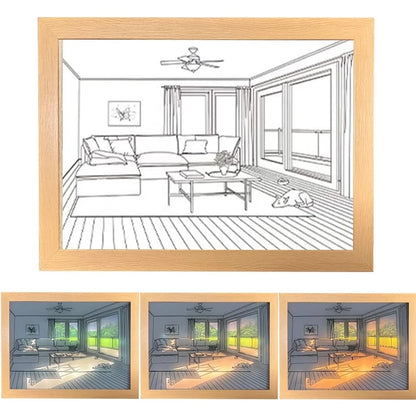 Sunlight Window Wooden Photo Night Luminous
