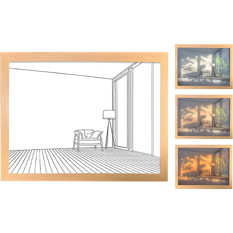 Sunlight Window Wooden Photo Night Luminous