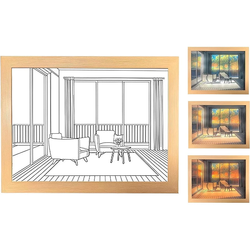 Sunlight Window Wooden Photo Night Luminous