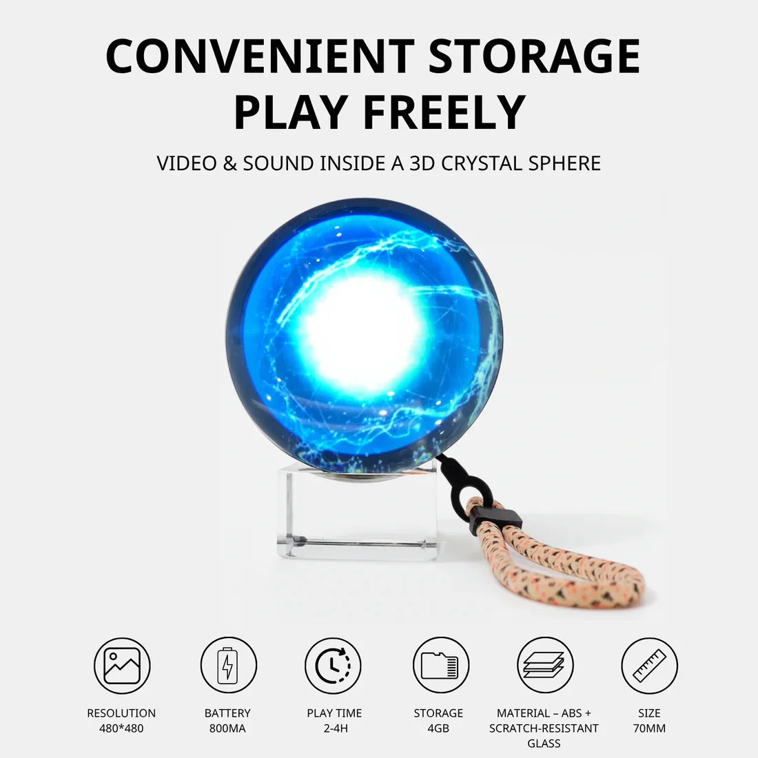 Customizable video glass ball