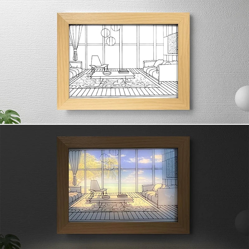 Sunlight Window Wooden Photo Night Luminous