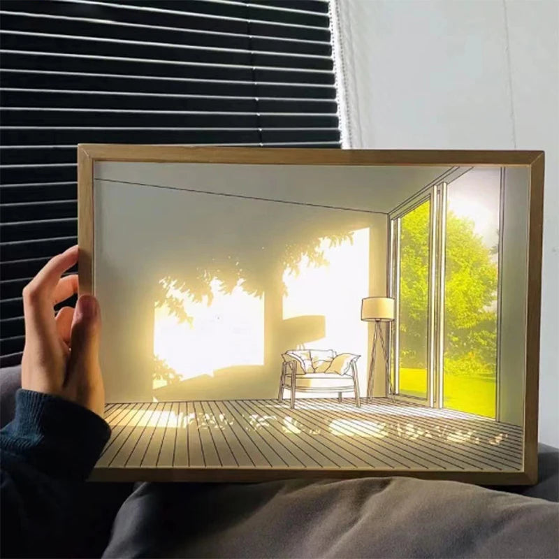 Sunlight Window Wooden Photo Night Luminous
