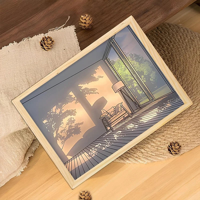 Sunlight Window Wooden Photo Night Luminous