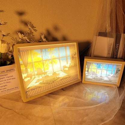 Sunlight Window Wooden Photo Night Luminous