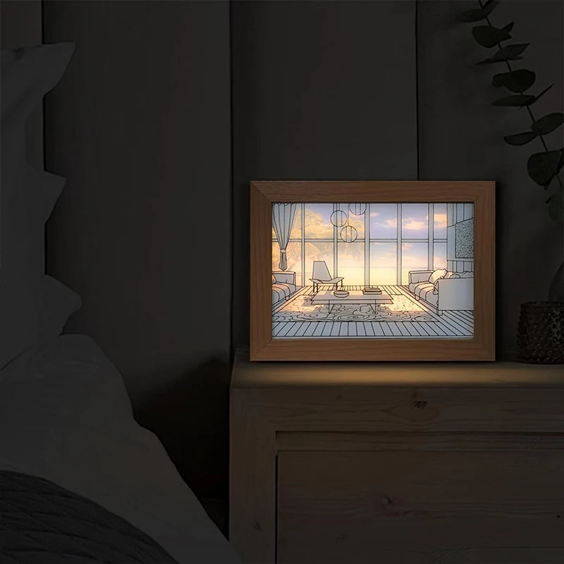 Sunlight Window Wooden Photo Night Luminous